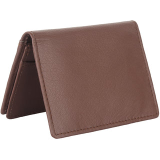 Men Brown Genuine Leather RFID Card Holder 15 Card Slot 1 Note Compartment