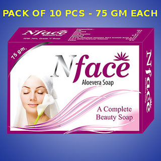                       N Face Aloevera soap (Pack of 10 pcs.) - 75 gm Each                                              