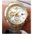 Chronograph Multi-Colour Metal Strap White Round Dial Watch for Men