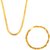 GoldNera Gents Stylish Combo of Flat Brass Gold Plated Chain with Looped Gold Polished Bracelet For Boys