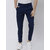 Fashlook Navy Blue Slim Fit Casual Trousers For Men