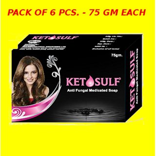Ketosulf Anti Fungal Soap (set of 6 pcs.) 75 gm Each. Ketosulf Anti Fungal Soap (set of 6 pcs.) 75 gm Each.