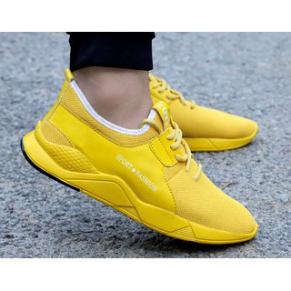Buy Kimba Yellow Comfortable and Stylish Latest Running Sport Shoes for ...