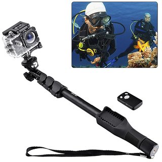 2 in 1 Adustable Selfie Stick Monopod for Smartphones  DSLR Cameras with Bluetooth Remote Shutter BY Crystal Digital