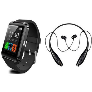 Bushwick Presents  U10 Bluetooth Android  IOS Smartwatch With HBS Music  Talking Bluetooth Headphones.