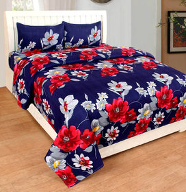Monifinity 3D Printed Polycotton Double Bedsheet with 2 Pillow Covers