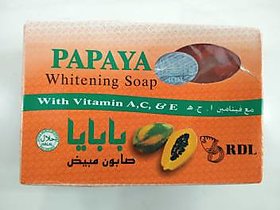 Rdl Papaya Whitening Soap 135 Gm gm Soap 135 Men  Women FMCG (pack ok 2)