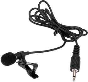Tie Clip Collar Lapel Mic Collar #Microphone# 3.5 mm JACK portable mike cable black for Recording compatible all Devices