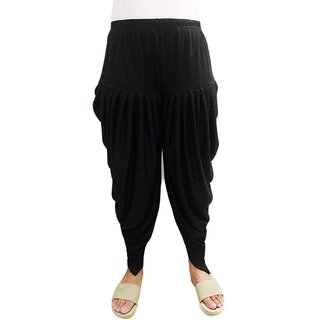 Patiyala Salwar Bottoms Pants for Women/ Girls (Black Color, Pack of 1)