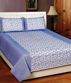 Moninfinity Cotton Double Printed Bedsheet with pillow covers