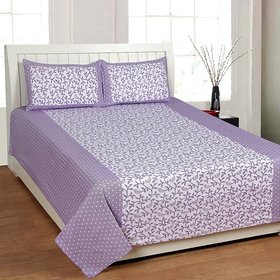 Moninfinity Cotton Double Printed Bedsheet with pillow covers ( Design 4 )