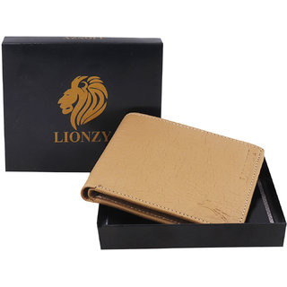 LIONZY  Men Beige Artificial Leather Wallet