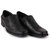 Fausto Men's Black Plus Size Genuine Leather Formal Daily Wear Slip On Shoes (Size 10-13)