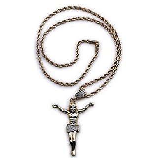 CEYLONMINE Jesus Cross pendent Silver For Boy And Girl CEYLONMINE Jesus Cross pendent Silver For Boy And Girl