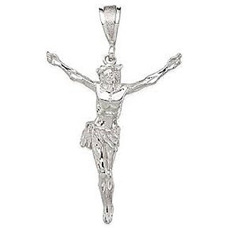 CEYLONMINE Jesus Cross pendent Silver For Boy And Girl CEYLONMINE Jesus Cross pendent Silver For Boy And Girl