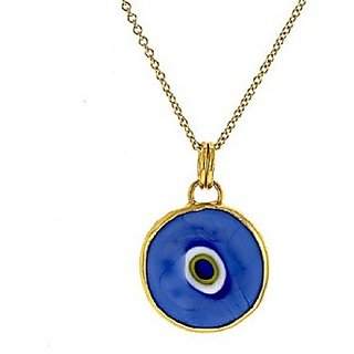                       Multicolour Evil Eye Protection Oval Mini Pendant for Men and Women                                              