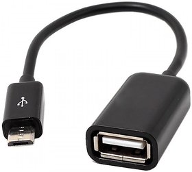Pack Of 3 Micro USB OTG Cable for OTG Supported Tablets and Mobiles (Black)