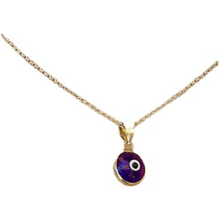                       Multicolour Evil Eye Protection Oval Mini Pendant for Men and Women                                              