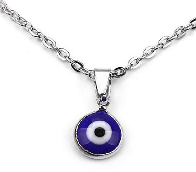 Buy AYESHA Evil Eye And Diamante Studded Heart And Eye Shaped Pendant Silver-Toned  Layered Necklace | Shoppers Stop