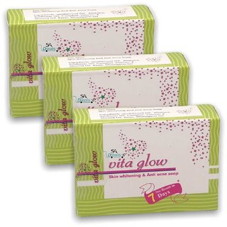                       Vita Glow Pimple Removal and Skin White Soap (Pack Of 3, 135g Each)                                              