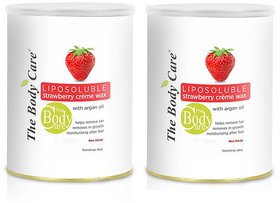 The Body Care Strawberry Cream Liposoluble Wax 800g Each - Pack of 2