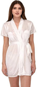 PYXIDIS Satin Nightwear Robe in Half Sleeves for Women and Girls
