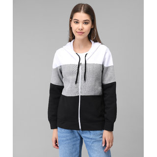                       RBT- BLCK wHT gREY CHAIN HOODED JACKET                                              