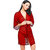 PYXIDIS Lace Babydoll Robe Nightwear for Women/Girls (Red)