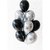 Happy Birthday Banner Cursive Silver(13 Letters) + 30 Metallic Balloons Black n Silver (15 each)+ 15 Digit