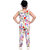 FATFISH Girls Crepe Floral Printed Jumpsuit in Multi Color White