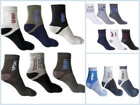 Rayyans (Pack of 5 Pairs) Mens Cotton Mix Polyester Ankle Socks (Color n Design may Vary)