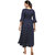 Saadhvi Navy Blue Crepe Abstract Print Stitched Dress