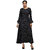 Saadhvi Black Crepe Abstract Print Stitched Dress