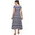 Saadhvi Navy Blue And Beige Crepe Animal Print Stitched Dress