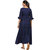 Today Deal Navy Blue Crepe Abstract Print Stitched Dress