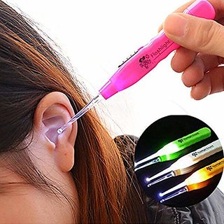 Fashion mystery Safety Ear Cleaner Ear Pick Wax Remover Earpick - With Flash Light (pack of 2)