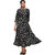Today Deal Black Crepe Block Print Stitched Dress