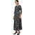 Today Deal Black Crepe Block Print Stitched Dress