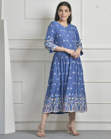 Prayas Women Blue printed Kurti