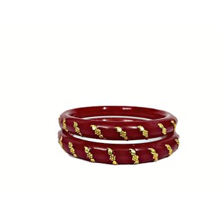 JILL FASHION Gold Plated shakha Pola Bangle Set for Women