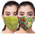 GiftingAffair Cotton Multicolor Printed Reusable And Washable Dust Protection Face Mask - Pack of 2 (YELLOW/MULTI)