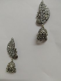 Oxidised Peacock  Jhumka Earring
