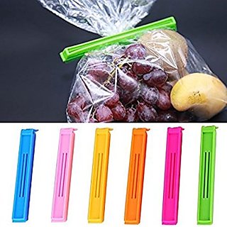 18Pc 3 Different Size Plastic Food Snack Bag Pouch Clip Sealer for Keeping Food Fresh for Home Kitchen  (Multi Color)