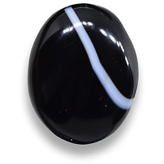                       Hoseki Sulemani Hakik Gemstone Akik Stone 9.20 Ratti Balck Color Oval Shape for Unisex                                              