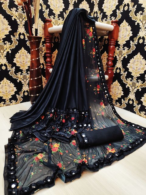 party wear black saree