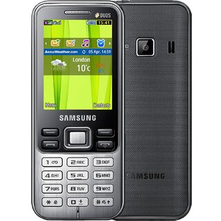 (Refurbished) Samsung C3322 Mobile Phone Dual Sim Slot Assorted Color ( Superb Condition, Like New)