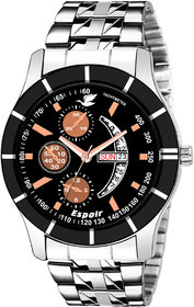 Espoir Analogue Stainless Steel Black Dial Day and Date Boy's and Men's Watch - Handy0507
