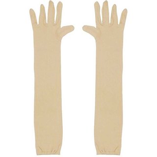 2 Pair Cotton Full Hand Gloves Sun Protection Gloves for Women Skin Colour