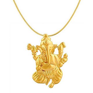                       Pendant Locket Lord Ganesha Ganesh Ji Gold Plated Jewelry for Men,Women  Girls, Boys                                              