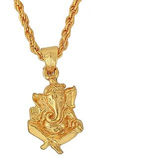                       Gold Plated Vighna Ganesh ji Pendant For Men  Women BY CEYLONMINE                                              